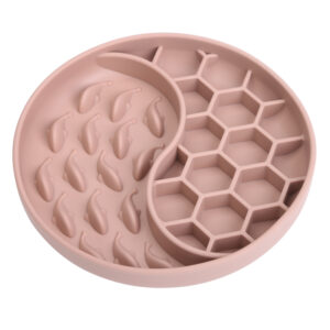 slow eating dog bowl pink