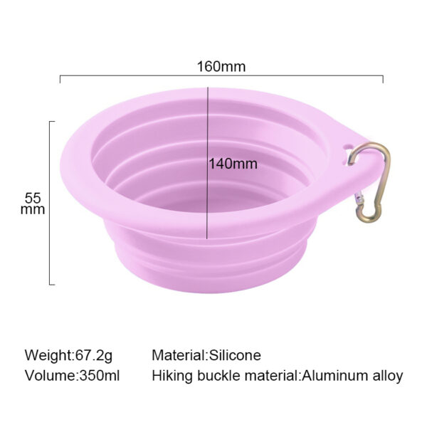 folding dog water bowl size
