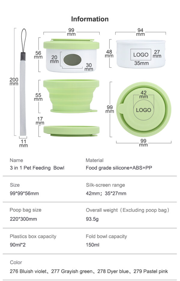 dog travel food and water bowls
