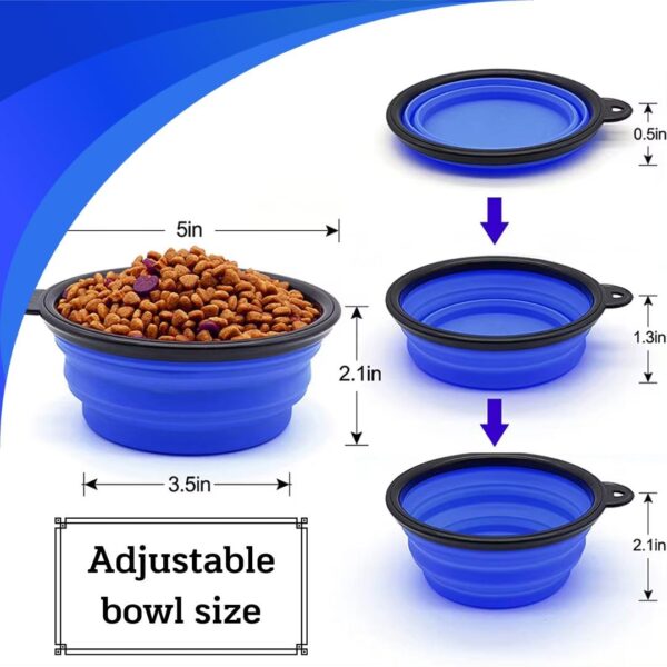 Fold up dog water bowl size